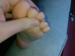 Would You Like To Enjoy Beautiful Soft Footjob? Cum On Toes Thumb