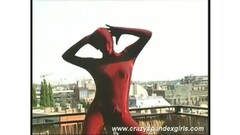 Horny angie in red spandex suit Thumb