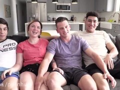mmmf bisexual 4some orgy - everyone gets fucked - best male ass-licking Thumb