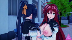 Rias Gremory e Akeno Himejima si sfregano la figa Thumb