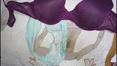 SPLASHING HUGE LOAD OF SPERM ALL OVER HOT BRUNETTES USED LINGERIE! Thumb