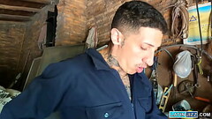 Mechanic Crixxx Nie takes Nico Ruiz up on his offer to have his cock sucked hard Thumb