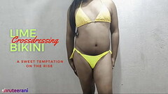 LIME BIKINI - CROSSDRESSING BY INDIAN SHEMALE - PART 1 Thumb