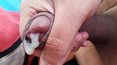 Jacking off my uncut cock, cumming. April 6, 2024. Thumb