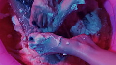 Lesbian Foot Worship in Messy Jelly Thumb