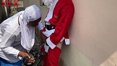 HAPPY CHRISTMAS FUCK WITH SANTA AND SEXY BABE ON HIJAB. PLEASE SUBSCRIBE RED Thumb