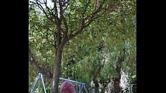 Masturbation lying on public bench Thumb