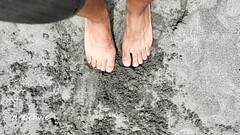 playing with my feet on the beach Thumb