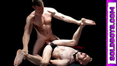 Serg Shepard was being auctioned by Felix Kamp. He put oil to Serg body and start rubbing it. It was Thumb