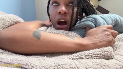 Big tits BLACK MILF Pov Blowjob &amp_ SQUIRT for white king Thumb