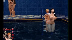 Tr&iacute_o con amor en piscina Thumb
