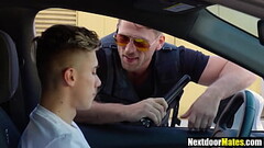 Gay policeman caught him jerking off in public &amp_ fucked him Thumb