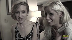 Black guy makes two blonde girls moan by fucking them together Thumb
