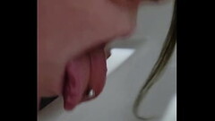 Taylor Diamond humiliates herself in a public restroom by licking a urinal Thumb