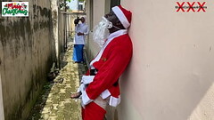 Christmas came earlier for na&iuml_ve 18yo press girl on Hijab as Santa gave her hot Fuck outside th Thumb