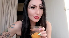 Dominatrix Nika tangerine saliva and saliva cocktail. Do you like signature cocktails from Dominatri Thumb