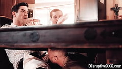 Gay guy has his dicked sucked during dinner meeting Thumb